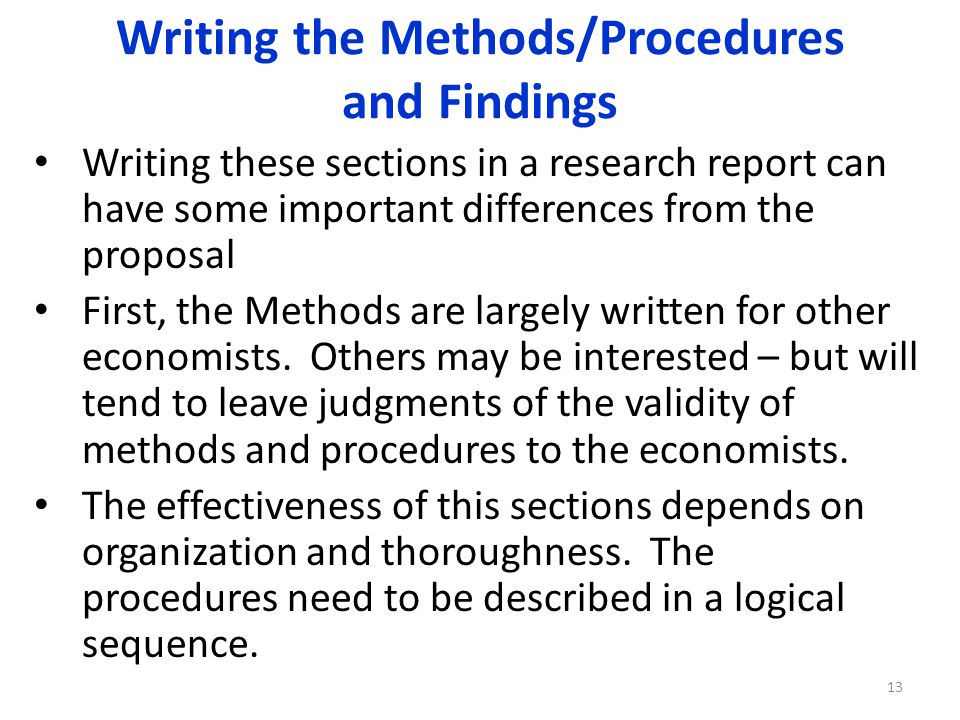 Writing and publishing your research findings report